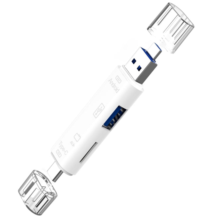 D-188 3-in-1 TF- & USB-zu-Micro-USB- & Typ-C-Kartenleser-OTG-Adapter