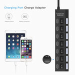 7 Ports USB-Hub 2.0 USB-Splitter Hochgeschwindigkeit 480Mbps mit EIN/AUS-Schalter / 7 LEDs, 7 Ports (Weiß), 7 Ports (Schwarz)