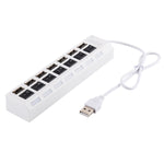 7 Ports USB-Hub 2.0 USB-Splitter Hochgeschwindigkeit 480Mbps mit EIN/AUS-Schalter / 7 LEDs, 7 Ports (Weiß), 7 Ports (Schwarz)
