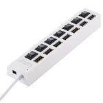 7 Ports USB-Hub 2.0 USB-Splitter Hochgeschwindigkeit 480Mbps mit EIN/AUS-Schalter / 7 LEDs, 7 Ports (Weiß), 7 Ports (Schwarz)