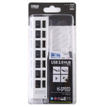 7 Ports USB-Hub 2.0 USB-Splitter Hochgeschwindigkeit 480Mbps mit EIN/AUS-Schalter / 7 LEDs, 7 Ports (Weiß), 7 Ports (Schwarz)