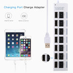 7 Ports USB-Hub 2.0 USB-Splitter Hochgeschwindigkeit 480Mbps mit EIN/AUS-Schalter / 7 LEDs, 7 Ports (Weiß), 7 Ports (Schwarz)