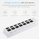 7 Ports USB-Hub 2.0 USB-Splitter Hochgeschwindigkeit 480Mbps mit EIN/AUS-Schalter / 7 LEDs, 7 Ports (Weiß), 7 Ports (Schwarz)