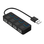 4 Ports USB 2.0 HUB mit 4 Schaltern, 4 Ports mit 4 Schaltern (Schwarz), 4 Ports mit 4 Schaltern (Weiß)