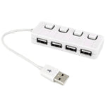 4 Ports USB 2.0 HUB mit 4 Schaltern, 4 Ports mit 4 Schaltern (Schwarz), 4 Ports mit 4 Schaltern (Weiß)