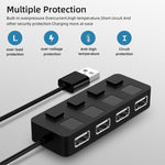 4 Ports USB 2.0 HUB mit 4 Schaltern, 4 Ports mit 4 Schaltern (Schwarz), 4 Ports mit 4 Schaltern (Weiß)