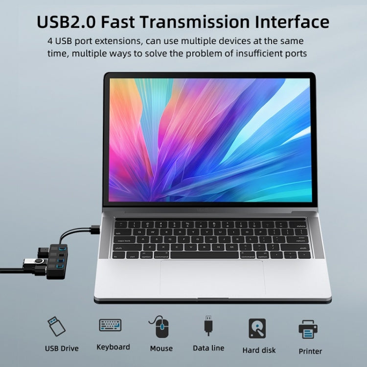 4 Ports USB 2.0 HUB mit 4 Schaltern, 4 Ports mit 4 Schaltern (Schwarz), 4 Ports mit 4 Schaltern (Weiß)