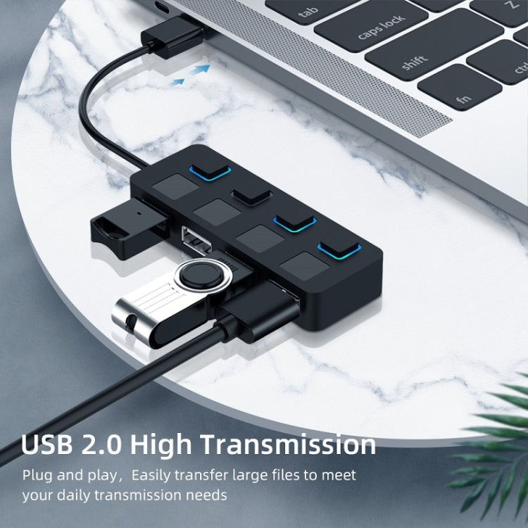4 Ports USB 2.0 HUB mit 4 Schaltern, 4 Ports mit 4 Schaltern (Schwarz), 4 Ports mit 4 Schaltern (Weiß)