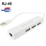 1 Port USB Netzwerk mit 3 Port USB-Hub zu Weiblicher RJ45 Ethernet LAN Adapterkarte, USB 2.0