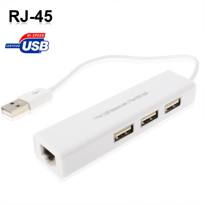 1 Port USB Netzwerk mit 3 Port USB-Hub zu Weiblicher RJ45 Ethernet LAN Adapterkarte, USB 2.0