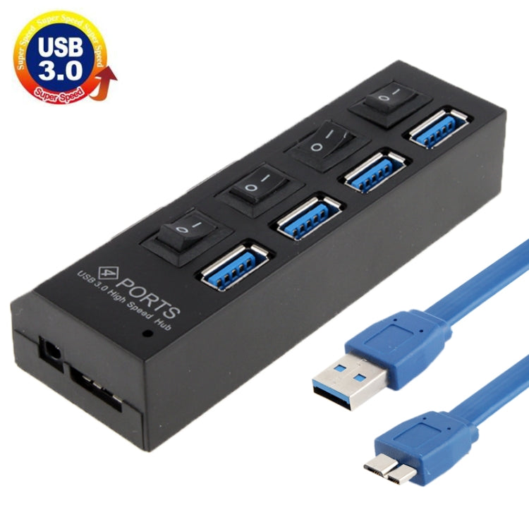 4 Ports USB 3.0 HUB, Supergeschwindigkeit 5Gbps, Plug and Play, Unterstützt 1TB, 4 Ports (Schwarz), 4 Ports (Weiß)