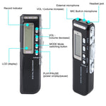 4GB Digitaler Sprachrekorder Diktiergerät MP3-Player, unterstützt Telefonaufzeichnung, VOX-Funktion (Schwarz)