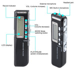 8GB Digitaler Sprachrekorder Diktiergerät MP3-Player, unterstützt Telefonaufzeichnung, VOX-Funktion, Stromversorgung: 2 x AAA-Batterien (Schwarz)