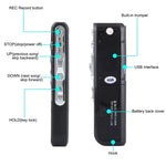 8GB Digitaler Sprachrekorder Diktiergerät MP3-Player, unterstützt Telefonaufzeichnung, VOX-Funktion, Stromversorgung: 2 x AAA-Batterien (Schwarz)