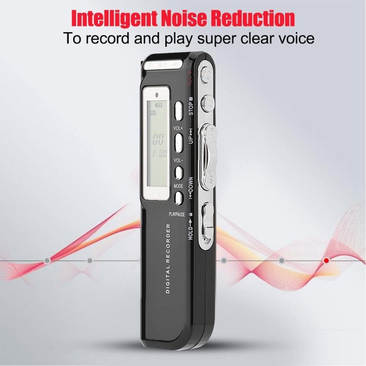 8GB Digitaler Sprachrekorder Diktiergerät MP3-Player, unterstützt Telefonaufzeichnung, VOX-Funktion, Stromversorgung: 2 x AAA-Batterien (Schwarz)