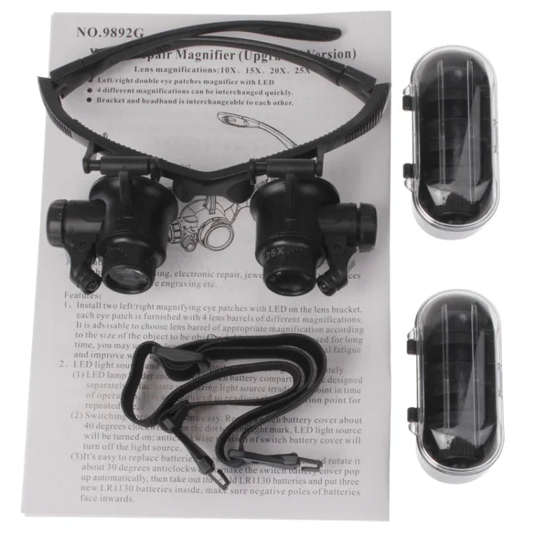 Verbesserte Version Uhrmacher-Lupe mit vier verschiedenen Vergrößerungen, 9892
