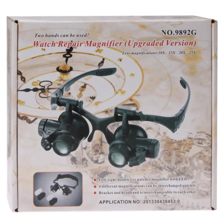 Verbesserte Version Uhrmacher-Lupe mit vier verschiedenen Vergrößerungen, 9892