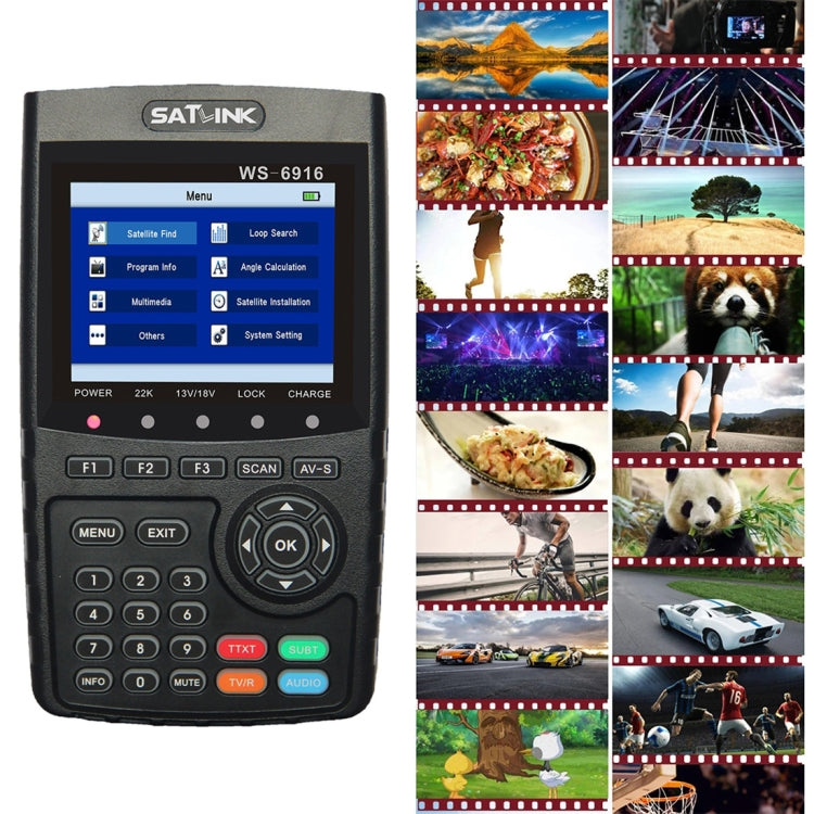 SATLINK WS6916 Digitaler Satelliten-Sucher, 3,5 Zoll TFT-LCD-Bildschirm, unterstützt DVB-S / S2, MPEG-2 / MPEG-4, WS6916