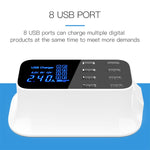 YC-CDA19A 8-Port USB Multifunktions 40W Intelligentes Digitalanzeige Schnelllade-Dock, UK-Stecker, SAS1049A, SAS1049B, SAS1049C