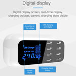 YC-CDA19A 8-Port USB Multifunktions 40W Intelligentes Digitalanzeige Schnelllade-Dock, UK-Stecker, SAS1049A, SAS1049B, SAS1049C