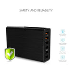 VEDFUN TurboCube D620 Sechs Anschlüsse Quick Charge 3.0 + SDDC Technologie USB-Ladegerät, EU/US/UK Stecker