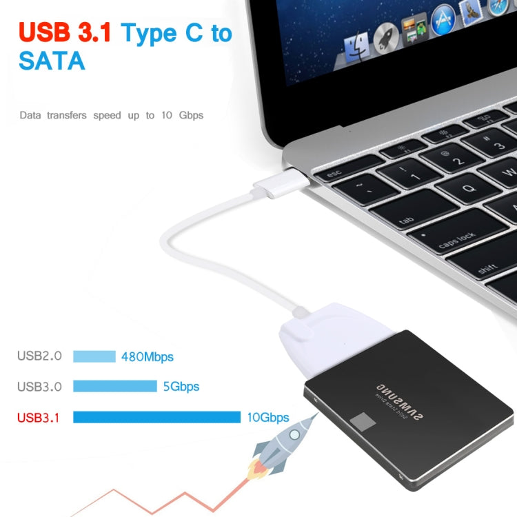 USB-C / Type-C zu 22-Pin SATA Festplattenadapterkabel Konverter, Gesamtlänge: ca. 23cm