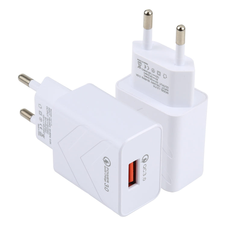 LZ-715 18W QC3.0 USB-Schnellladegerät mit Einzelanschluss, EU-Stecker