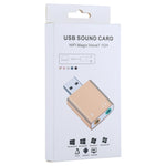 Aluminiumgehäuse 3,5mm Klinke externe USB-Soundkarte HIFI Magic Voice 7.1 Kanal Adapter Treiberfrei für Computer, Desktop, Lautsprecher, Headset, Mikrofon, Aluminium 7.1 Kanal Gold