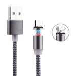 360-Grad-Drehung 1m Geflochtener Micro USB zu USB 2.0 Starkes Magnetisches Ladekabel mit LED-Anzeige