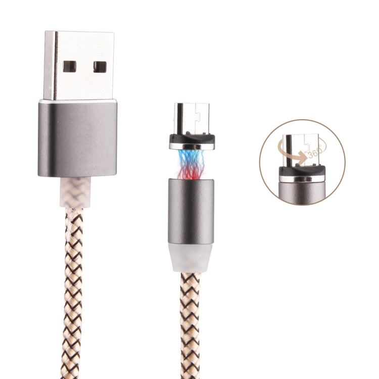 360-Grad-Drehung 1m Geflochtener Micro USB zu USB 2.0 Starkes Magnetisches Ladekabel mit LED-Anzeige