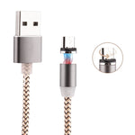 360-Grad-Drehung 1m Geflochtener Micro USB zu USB 2.0 Starkes Magnetisches Ladekabel mit LED-Anzeige