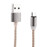 360-Grad-Drehung 1m Geflochtener Micro USB zu USB 2.0 Starkes Magnetisches Ladekabel mit LED-Anzeige