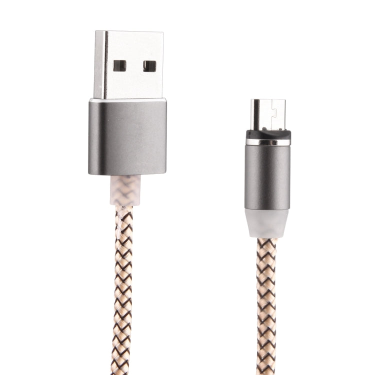 360-Grad-Drehung 1m Geflochtener Micro USB zu USB 2.0 Starkes Magnetisches Ladekabel mit LED-Anzeige