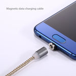 360-Grad-Drehung 1m Geflochtener Micro USB zu USB 2.0 Starkes Magnetisches Ladekabel mit LED-Anzeige