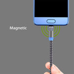 360-Grad-Drehung 1m Geflochtener Micro USB zu USB 2.0 Starkes Magnetisches Ladekabel mit LED-Anzeige