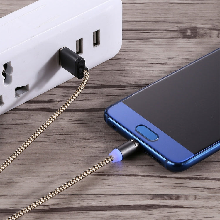 360-Grad-Drehung 1m Geflochtener Micro USB zu USB 2.0 Starkes Magnetisches Ladekabel mit LED-Anzeige