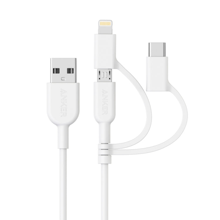 ANKER 3-in-1 8 Pin + Micro USB + USB-C / Type-C Schnittstelle MFI-zertifiziertes Datenkabel