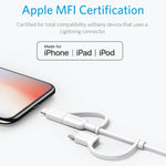 ANKER 3-in-1 8 Pin + Micro USB + USB-C / Type-C Schnittstelle MFI-zertifiziertes Datenkabel