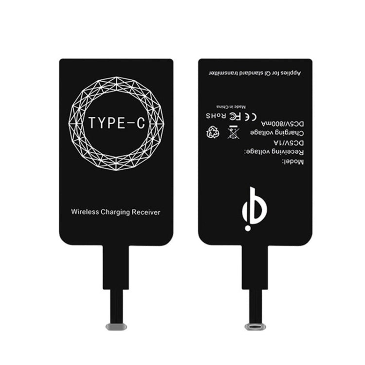 5V 800mA Qi Standard Wireless Charging Receiver mit USB-C / Type-C Anschluss, für Type-C Handys
