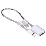 24cm 2A Micro-USB auf USB Aluminiumlegierung Schlauch OTG Adapter Datenladekabel mit USB-C / Typ-C Anschluss