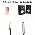 REXLIS TC128MF 3,5-mm-Stecker auf 6,5-mm-Klinkenbuchse Audio-Adapterkabel, Länge: 60 cm