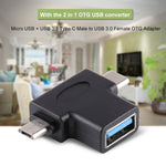 Multifunktions-USB-3.0-Buchse- & USB-C-/Typ-C-Stecker- & Micro-USB-Stecker-T-förmiger-OTG-Adapter