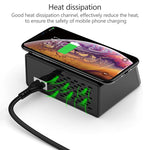 X9 9 in 1 QC 3.0 USB Schnittstelle + 6 USB Ports + PD 65W Ports + QI Kabelloses Schnelllade-Multifunktionsladegerät mit LED-Anzeige, X9