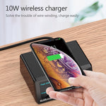 X9 9 in 1 QC 3.0 USB Schnittstelle + 6 USB Ports + PD 65W Ports + QI Kabelloses Schnelllade-Multifunktionsladegerät mit LED-Anzeige, X9