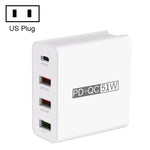 WLX-A6 4-Port USB-Reiseladegerät mit Schnellladefunktion, US-Stecker