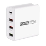 WLX-A6 4-Port USB-Reiseladegerät mit Schnellladefunktion, US-Stecker