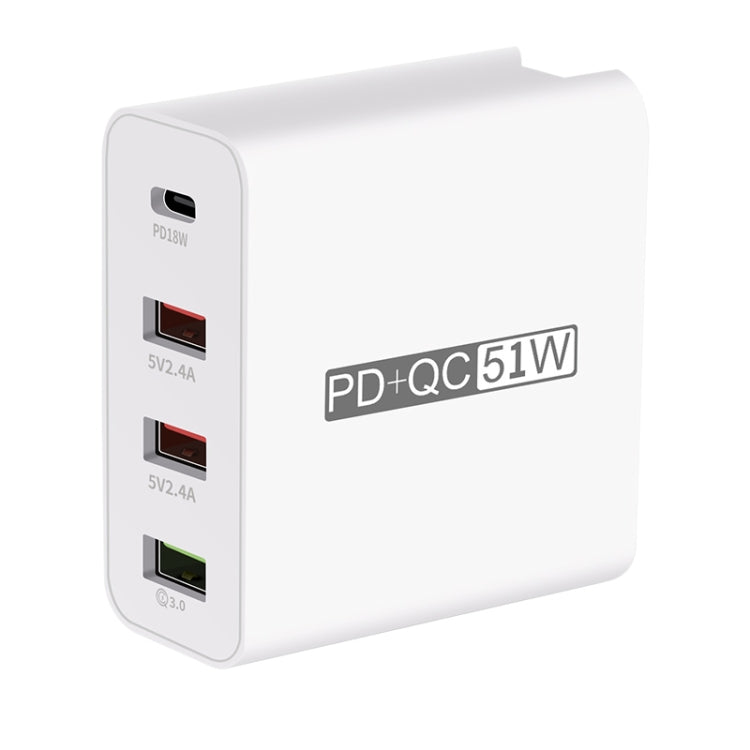 WLX-A6 4-Port USB-Reiseladegerät mit Schnellladefunktion, US-Stecker