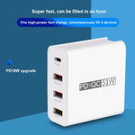 WLX-A6 4-Port USB-Reiseladegerät mit Schnellladefunktion, US-Stecker