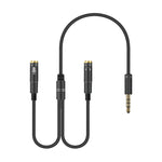 2 in 1 3,5mm Stecker zu Doppel 3,5mm Buchse TPE Hochflexibles Audiokabel Splitter, Kabellänge: 32cm