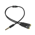 2 in 1 3,5mm Stecker zu Doppel 3,5mm Buchse TPE Hochflexibles Audiokabel Splitter, Kabellänge: 32cm